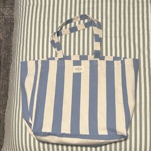 Blue and White Striped Tote Bag by Sezane